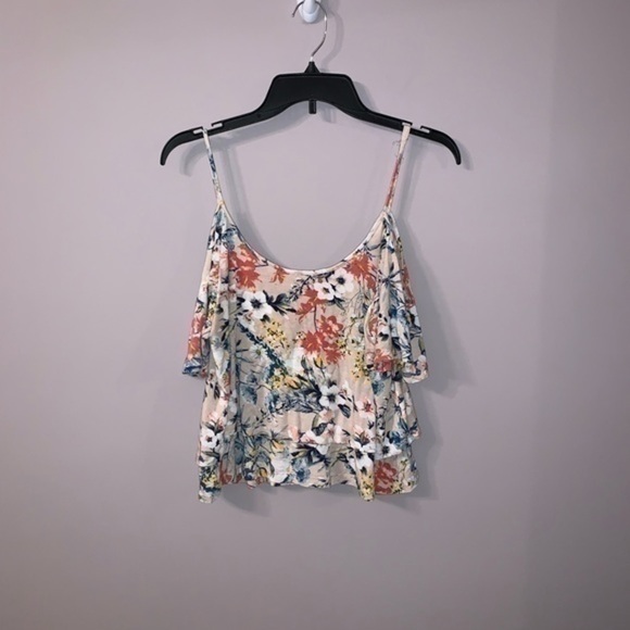 Off the shoulder pink floral top Charlotte Russe size large - Picture 3 of 6